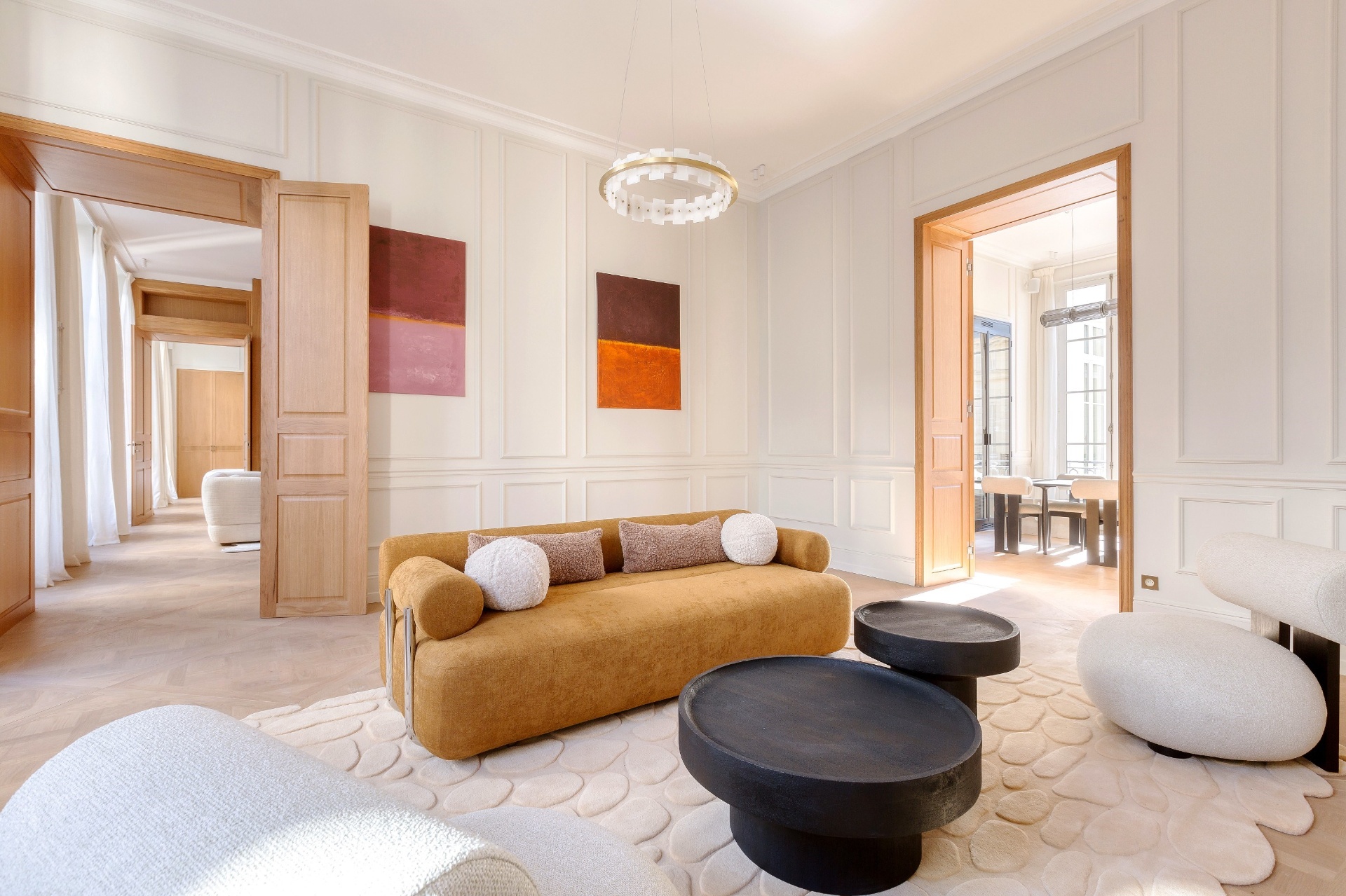 Haussmann Paris apartment with morning light